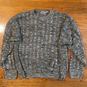 Vintage Basic Editions Striped Gray Sweater